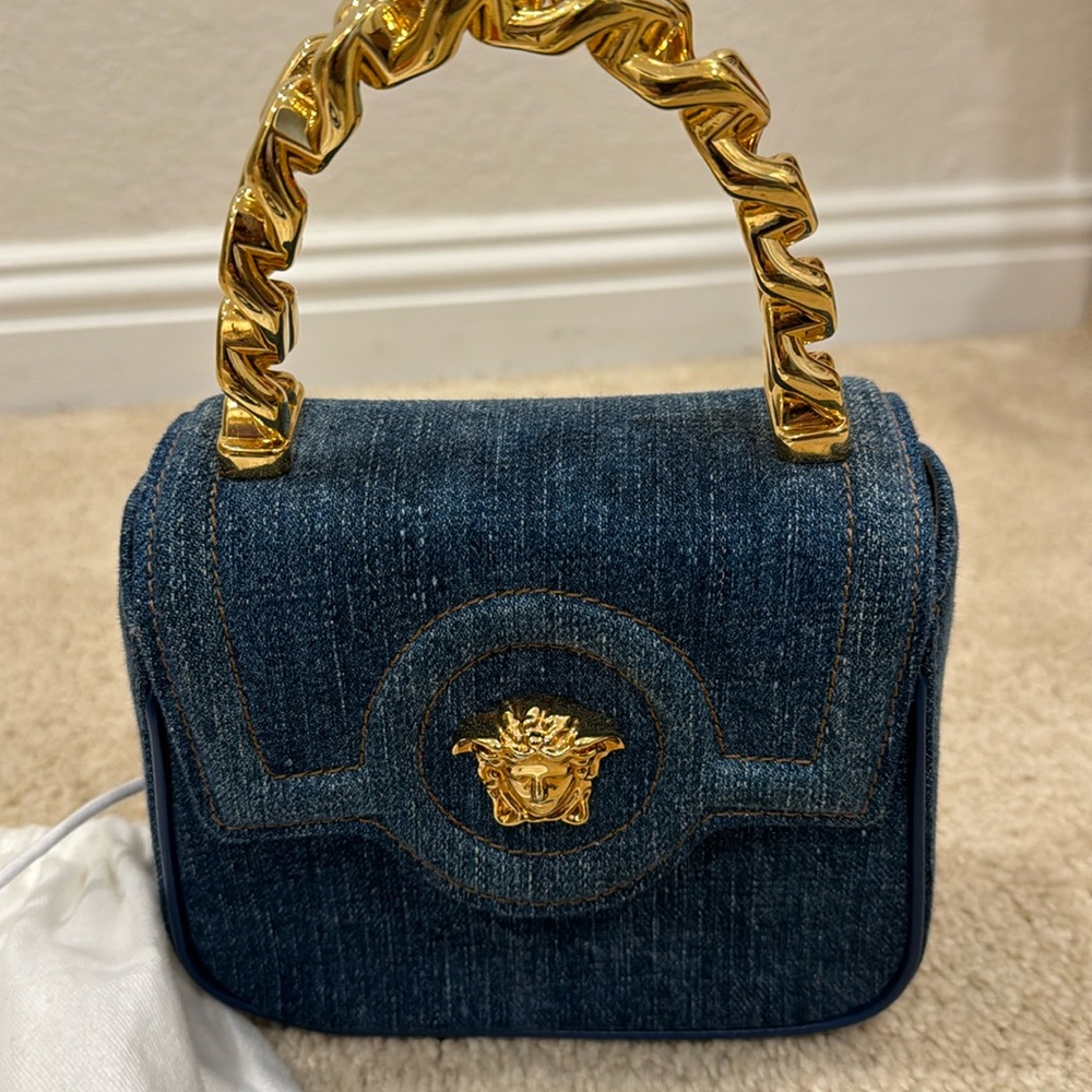 Versace La Medusa Mini Bag 'Navy Blue/Gold'